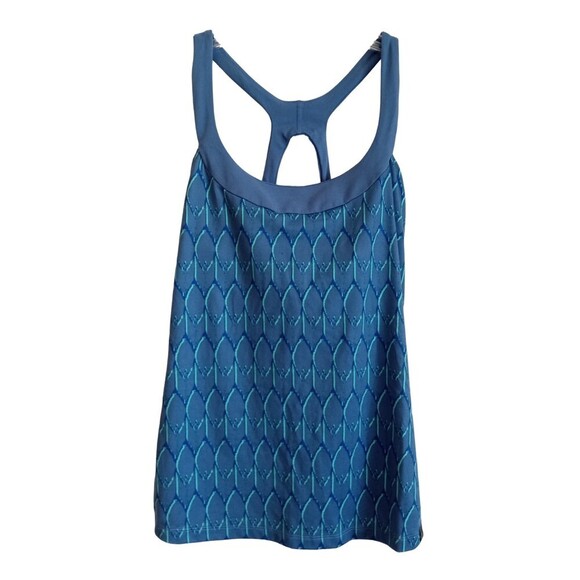 The North Face blue textured cross back lined inner active tank - Picture 1 of 6